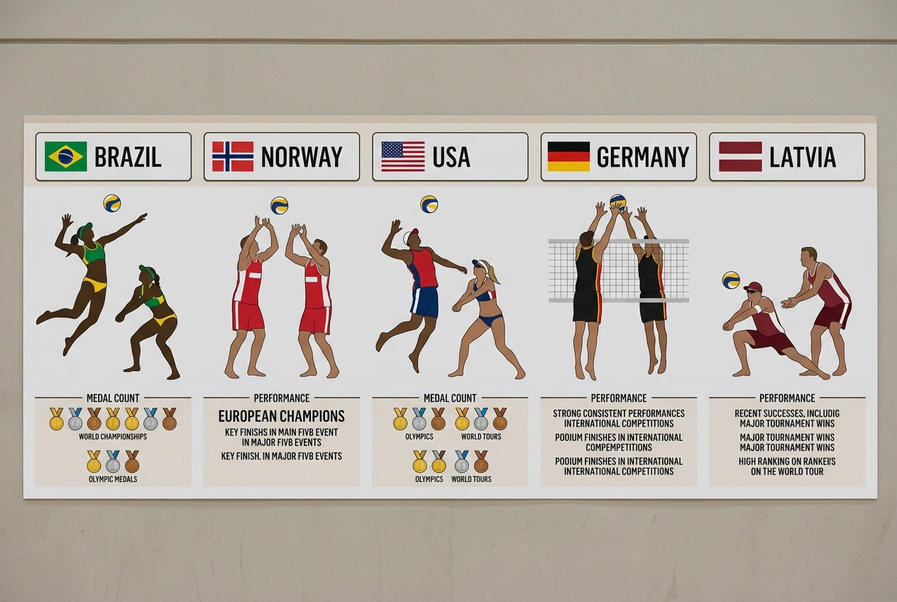 Historisch starke Nationen im olympischen Beachvolleyball - Brasilien, Norwegen, USA und Deutschland als Medaillenkandidaten