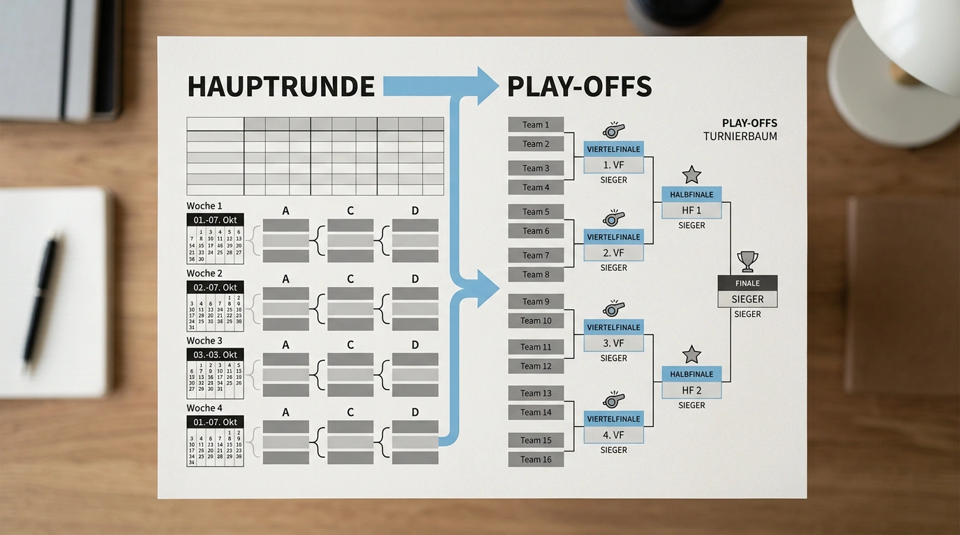 Saisonformat der 1. Volleyball Bundesliga mit Hauptrunde und Play-offs für Wetter erklärt