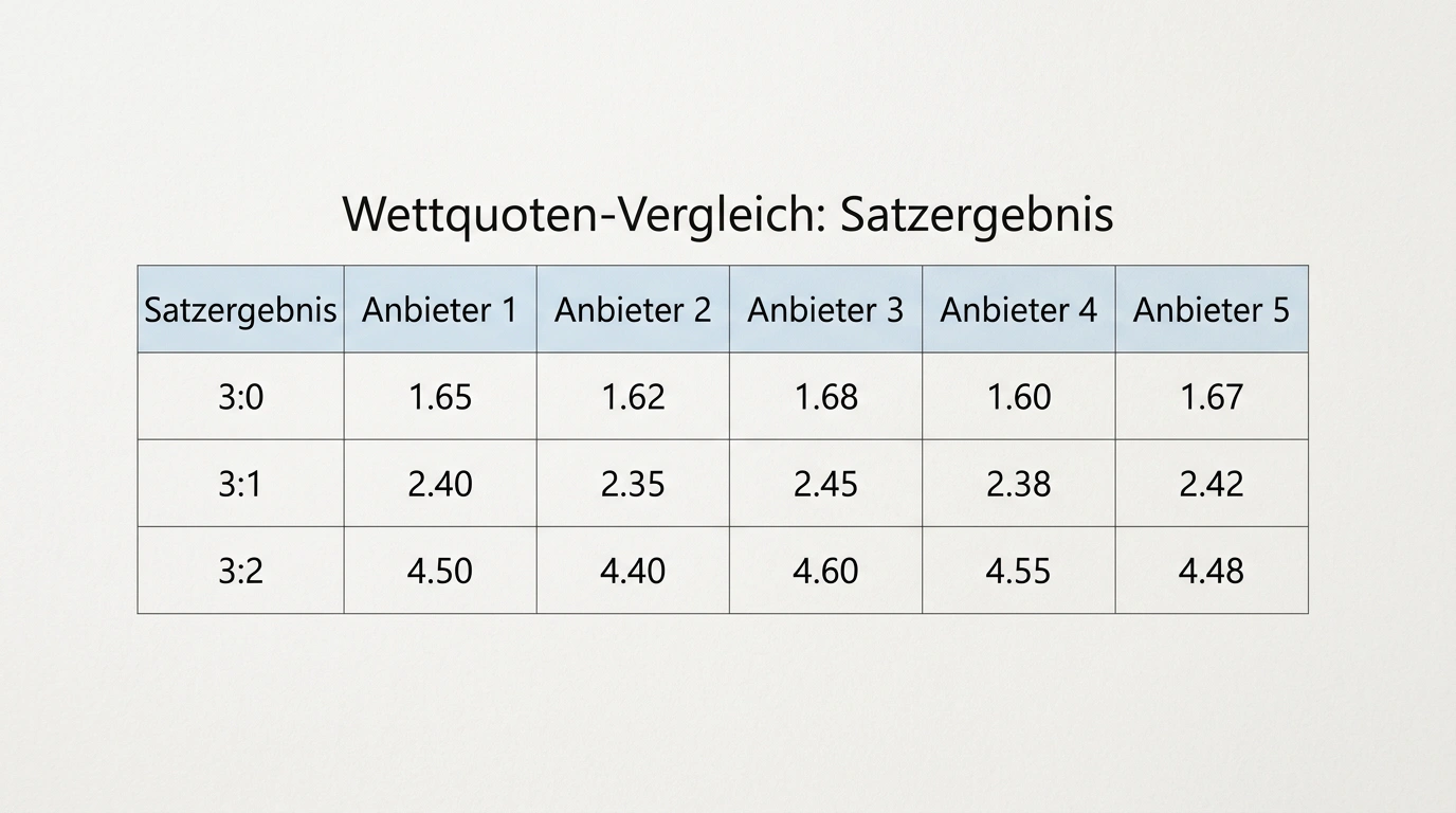 Volleyball Satzwette Quoten – Vergleich von 3:0, 3:1 und 3:2 Ausgängen bei deutschen Buchmachern