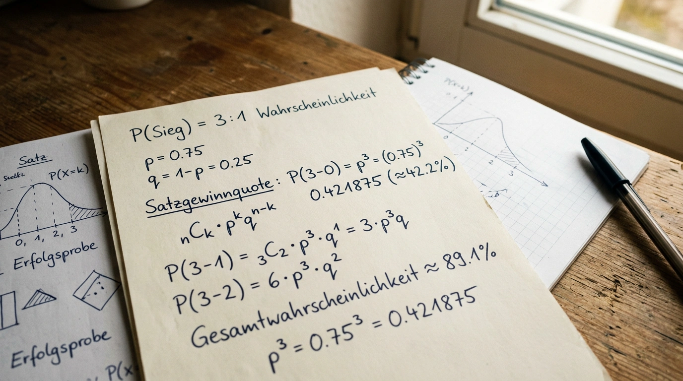 Wahrscheinlichkeitsberechnung für exakte Satzergebnisse beim Volleyball – Satzgewinnrate als Grundlage