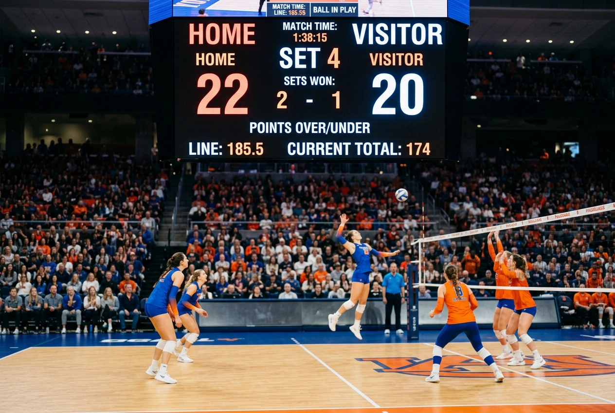 Over/Under Linien beim Volleyball erklärt: 180,5 Gesamtpunkte und 3,5 Sätze Standardlinien
