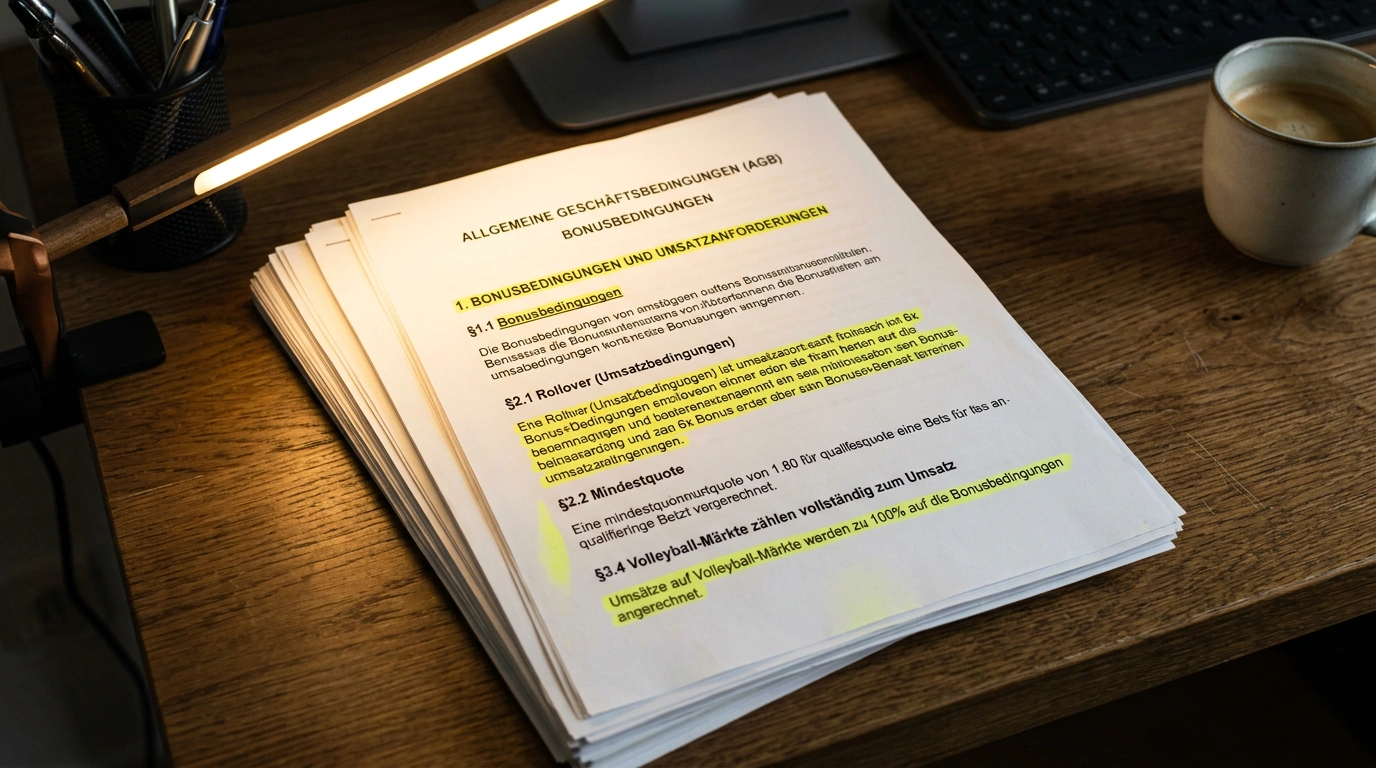 Bonusbedingungen bei Volleyball-Wettanbietern lesen und verstehen für optimale Nutzung