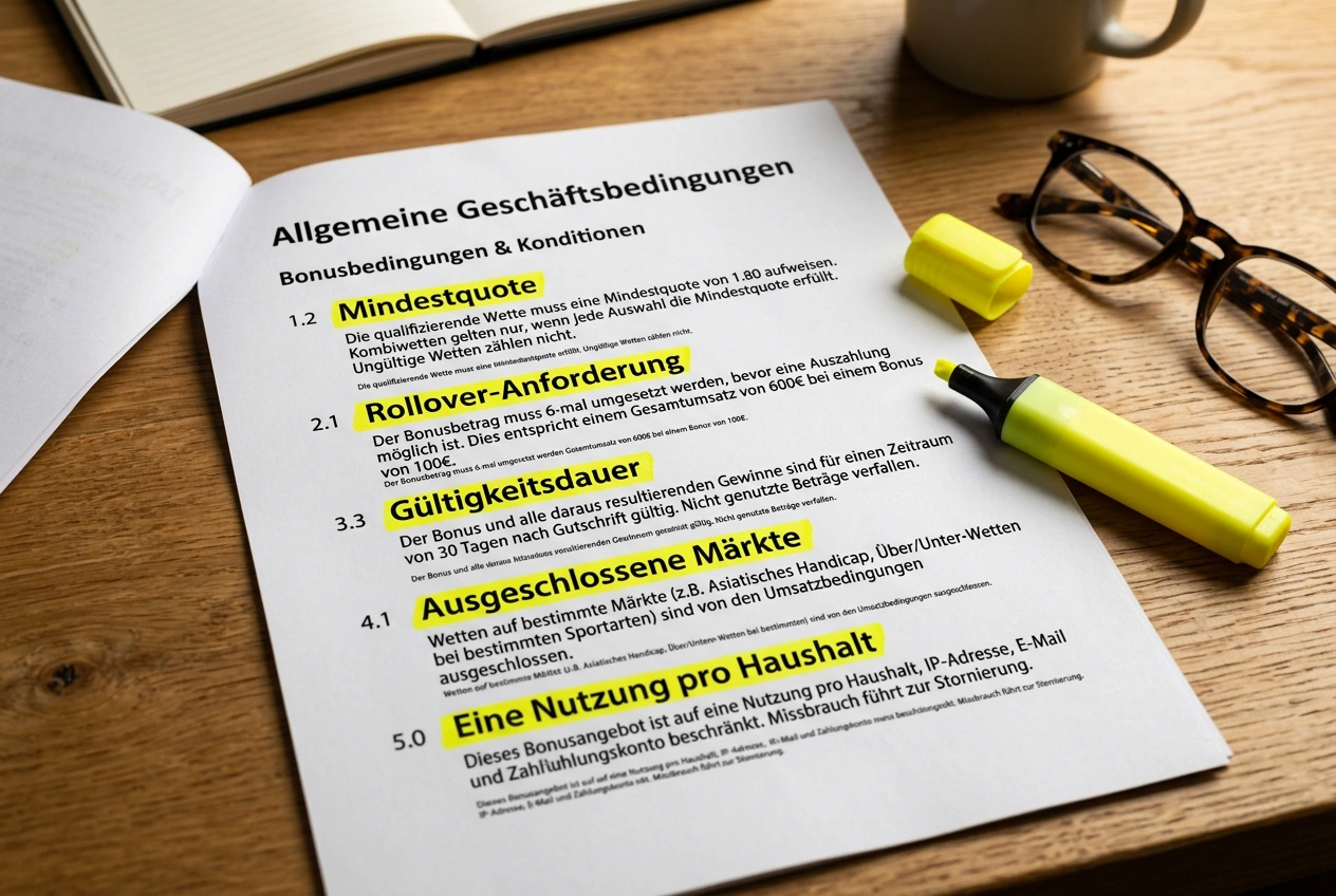 Bonusbedingungen für No-Deposit-Volleyball-Wetten - Mindestquote, Rollover und Gültigkeitsdauer erklärt