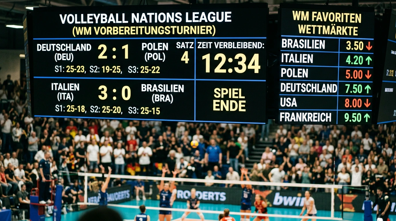 Optimaler Zeitpunkt für Outright-Wetten auf die Volleyball-WM. Quotenentwicklung vor und nach der Nations League
